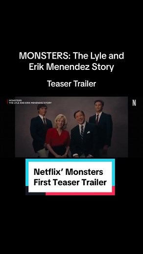 The first teaser trailer for MONSTERS: The Lyle and Erik Menendez Story, starring Nicholas Alexander Chavez, Cooper Koch, Chloë Sevigny, and Javier Bardem. #netflix #trailer #monster #ryanmurphy
