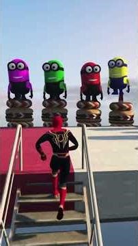GTA 5 Epic Ragdolls | RED SPIDERMAN VS RED MINION VS GREEN MINION Spider-Man Jumps/Fails ep.