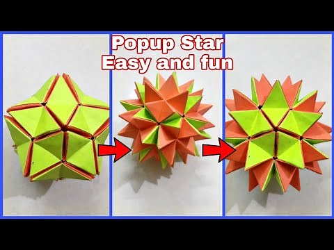 origami revealed flower pop up star | popup star ball origami | Easy and fun Origami | Transforming