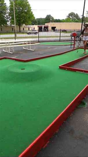 She conquers the hardest mini golf obstacle