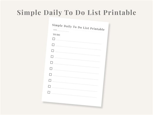 Simple Daily to Do List Printable A4 PDF Minimal Checklist - Etsy