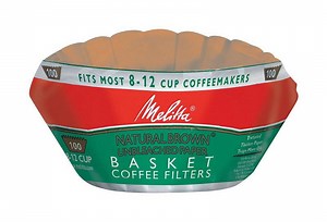 Melitta 8-12 Cup Natural Brown Basket Coffee Filter, 100 Ct
