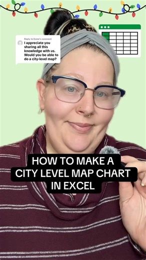 Metric Maven on Instagram: "How to make a city level map chart in Excel #excel #exceltips #spreadsheet"
