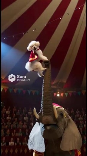 Maggie the Dog Circus Performer ~ Clown, Riding Elephant, Tiger Trainer, Tightrope Walker