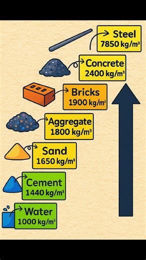 8.9K views · 82 reactions | #Density of #Material used in #Civil #Engineering #construction #civilengineering #building #structuralengineering #Density #material #concrete #cement #steel #bricks #aggregates #sand #cemet | The Civil Engineering | Facebook
