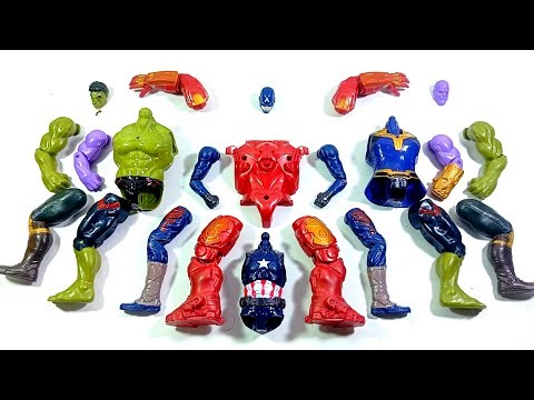 ASSEMBLE AVENGERS TOYS..HULK BUSTER vs HULK SMASH vs THANOS vs CAPTAIN AMERICA..