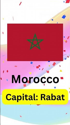 Morocco country flag picture and capital name #reels #ytshorts #countries #capital #flags
