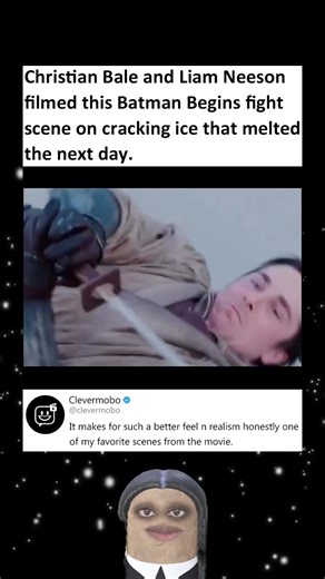 Christian Bale & Liam Neeson filmed this Batman fight scene on cracking ice that melted next day #dc