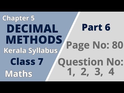 Class 7 | Maths | Chapter 5| Decimal Methods| Page No 80;Question No:1,2,3,4 |KeralaSyllabus |Part 6