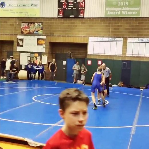 Middle school wrestling hard slam