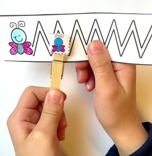 Bilateral coordination, motor planning, eye-hand coordination, hand strengthening! 🦋 This is just ONE ☝🏼 of the 100 pages in the Spring Fine Motor Kit. https://www.theottoolbox.com/product/spring-fine-motor-kit-deal/ | The OT Toolbox