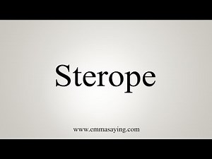 How To Say Sterope