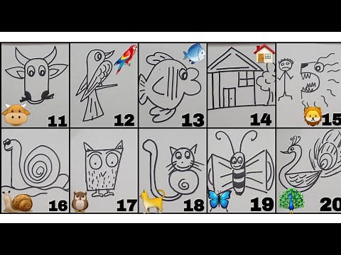 How To Draw Pictures Using Numbers 11 To 20 | kids Easy Art | Numbers drawing