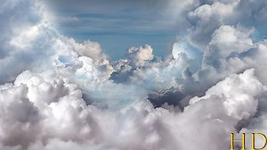 Flying Through Abstract White Clouds