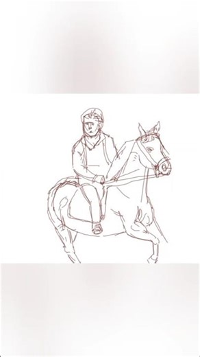how to draw horse with rider/ just a sketch #sketch #drawingprocess