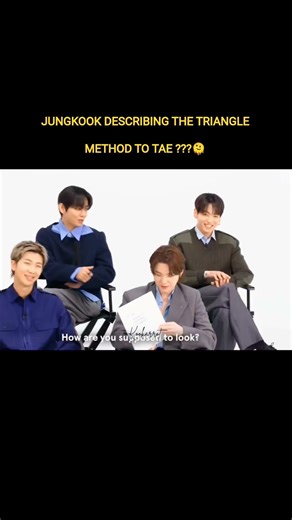 Jungkook describing the Triangle flirting Method to Tae 😯😯