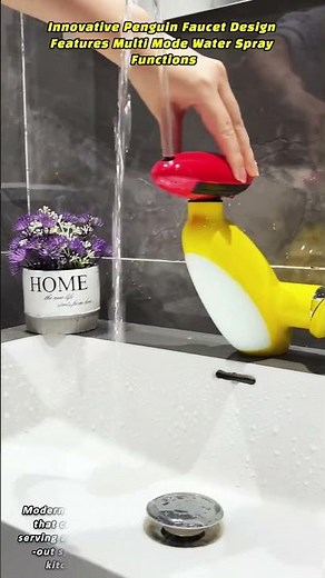 Innovative Penguin Faucet Design Features Multi Mode Water Spray Functions