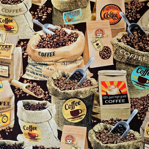 JAVA COFFEE Fabric, Michael Miller, 100% Cotton Quilting Crafting Material! - Etsy