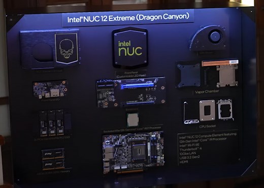 NUC 12 Extreme "Dragon Canyon" spotted Intel's CES booth, LGA 1700 socket & ARC Alchemist discrete GPU support