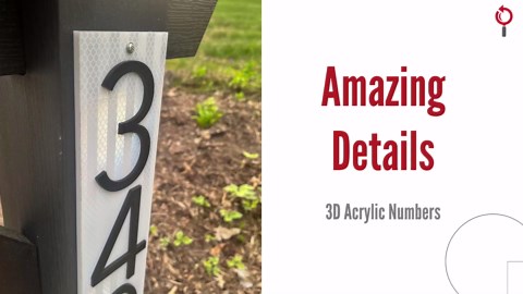 Discovered Designs – Fits on 4x4 Mailbox Post - Custom Address Number Sign – Reflective or Black or White – Made in USA (White) Mailbox Numbers for Outside - House Numbers for Outside Modern