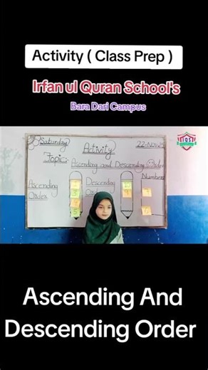 Class Activity || Prep Class Activity || Ascending And Descending Order||IQs short