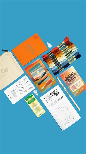 Dapper Notes & Stationery on Instagram: "Beyond excited to share this special notebook designed with @vikasspace. It’s our second interactive Dapper Notes collab that you can embroider, for hours of creative fun. There’s DMC threads, pencil, and more inside a super cute screen printed pouch. Let me know what you think!"