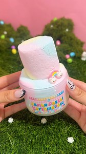 dropping a fun texture this Friday: buttercream! you’ll love the squishy sizzly texture — plus, the multi-colored pattern won’t mix in transit (at least until it’s in your hands) 🌈 Jumbo Pastel Marshmallow texture: buttercream base clay scent: toasted marshmallow #spring #slime #asmr #easter | Snoopslimes