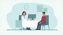 A female doctor interacting with her patient in a professional office...