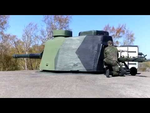 Shooting 130 mm coastal artillery mount 130 53TK of the Finnish army