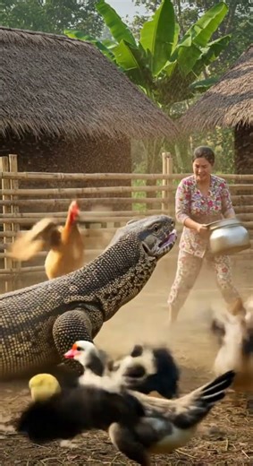 RARE MERCILESS STRIKE 🔥 Woman’s Pot Crushes Giant Lizard — Farm Explodes In Panic!