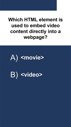 Which HTML element is used to embed video content directly into a webpage #shorts