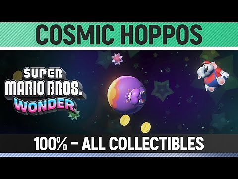 Super Mario Bros. Wonder - Cosmic Hoppos - 100% All Wonder Seeds, Flower Coins & Flag
