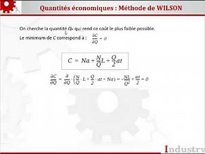 Quantités économiques :Méthode de WILSON