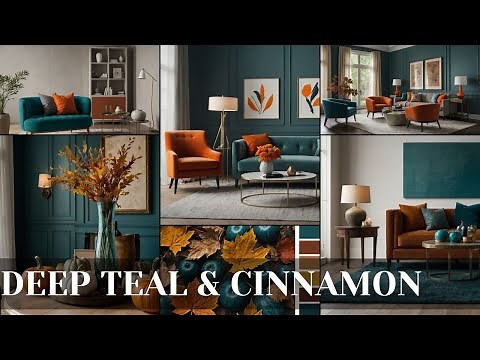 Deep Teal and Cinnamon | Fall Interior Living Space Design Palette