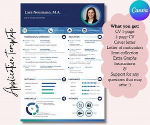 Application Template (canva), CV Template, Cover Letters - Etsy Canada