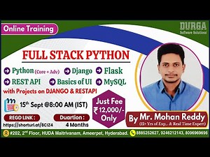 FULL STACK PYTHON Online Training @ DURGASOFT