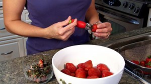 This tool makes quick work of prepping strawberries, removing the stem, leaves and core without damaging the surrounding fruit. For more information visit: http://www.leevalley.com/garden/page.aspx?p=70790 | Lee Valley Tools