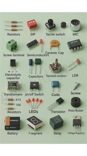 Types Of Electrical Components ⚙️ #diy #shorts #components #short