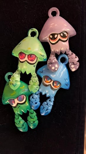 Splatoon Squid Inspired Keychain Articulated, Cute Keychain, Splatoon Keychain - Etsy