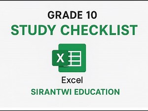 Grade 10 CAT P1 Excel Study Checklist – Sirantwi Education