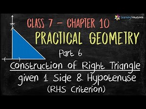 Construction of Right Angle Triangle Class 7 || practical geometry class 7