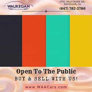 Where do you get DISCOUNT PRICES on QUALITY USED CARS? At Waukegan Auto Auction you pay what dealers pay! We are open to the public! NO DEALER LICENSE is needed and bids start as low as $500... We are transparent with fees and vehicle information. Some of our vehicles even come with seller guarantees... And not only can you purchase a great used vehicle, but you can also sell your vehicle with us as well! We have bank repos, donated vehicles, private seller cars and more! See our full public aut