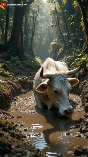 A Wild Buffalo Saved a Drowning Cow… But No One Expected What Happened Next #shorts #viral 👁️😔👀