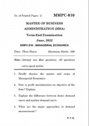 MMPC - 010 June 2022 Question Paper