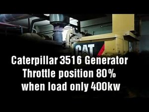 Caterpillar 3516 Generator Throttle full open 40% load.