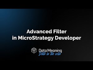 How to use advanced filters in MicroStrategy Developer