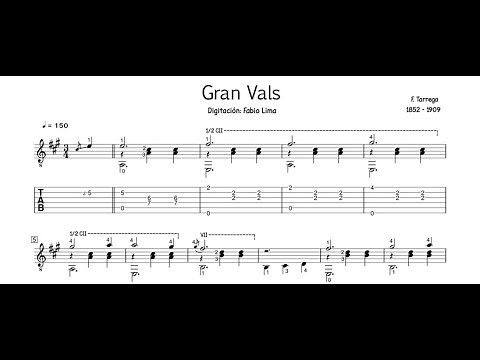 Francisco Tárrega - Gran Vals - Download Tabs/Sheet music