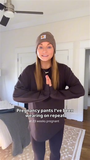 Kristina McManama on Instagram: "Pregnancy bottoms! This has been the biggest struggle (for obvious reasons with any pregnancy) as the bump grows basically every week now 🤰. I’ve grabbed a few staples I’ve been wearing on repeat and even some I know I’ll wear after pregnancy 👶🏼 👖Aritzia the lodge pants - I sized up pre pregnancy and they’ve continued to fit and grow with the bump 👖Amazon pull on barrel jeans 👖Abercrombie ultra loose low rise denim - sized up 2-3 sizes from my norm 👖Amazon