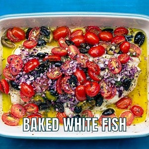NEW! Quick and Easy Baked White Fish, Mediterranean-Style. You'll love all the flavors in this simple dinner. RECIPE: https://www.themediterraneandish.com/baked-white-fish-recipe/ | The Mediterranean Dish