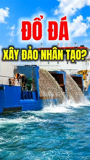 Các con tàu đổ hàng tấn đá xuống biển để xây dựng đảo nhân tạo như thế nào? #short #3668